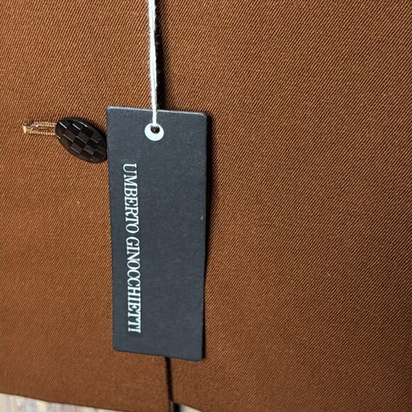 NWT Vintage Umberto Ginocchietti Two-Toned Brown Double Breasted Blazer L/EU 38 - Picture 6 of 7